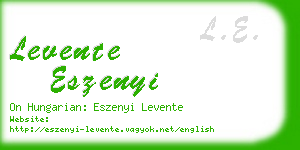 levente eszenyi business card